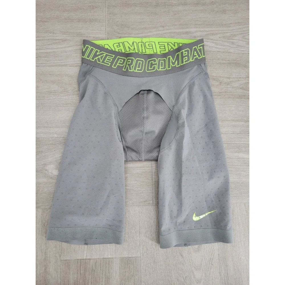 Nike Pro Combat Dri-FIT Compression Set Crew Neck L Shorts M‎ Gray Neon Green